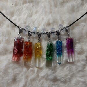 Minimalist Rainbow Pendant Set ( 6 total ) - Handmade Unique One of a Kind - LBGQTIA+