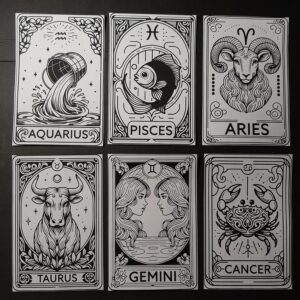 Astrology Zodiac Tarot Card Bookmark | Antique Look Vintage Look | Page Keeper | Book Mark | Tarot Like | Choose Your Paper