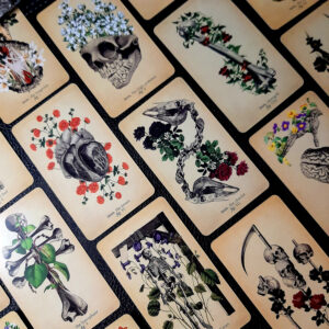 Vintage Style Antique Gothic Anatomy Tarot Card Bookmark with Tassel, Rune/Charm, Full Tarot Reading, Intuitively Chosen Card, Cottage Core