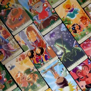 Happy Kawaii Anime Tarot Card Bookmark with Tassel, Rune/Charm, Full Tarot Reading, Intuitively Chosen Card, Chibli, Fairy Kei, Yume