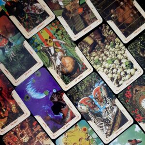 Skeleton Gothic Tarot Card Bookmark with Tassel, Rune/Charm, Full Tarot Reading, Intuitively Chosen Card, Santa Muerte, Day of the Dead