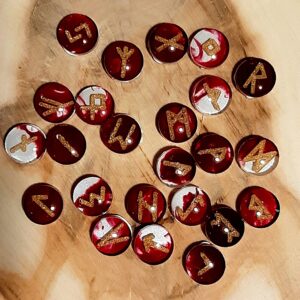 Tiny Mini Small Elder Futhark Rune Set with Cheatsheet | Divination | Norse | Handcrafted | Pocket Runes | Travel Runes