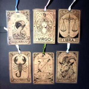 Astrology Zodiac Tarot Card Bookmark | Antique Look | Vintage Look | Ribbon Tassel | Page Keeper | Book Mark | Tarot Like | Choose Your Own