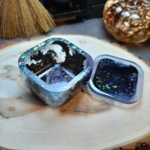 Square Trinket Jar, Storage Jar, Pot with Lid, Jewelry Box, Trinket Box with Lid